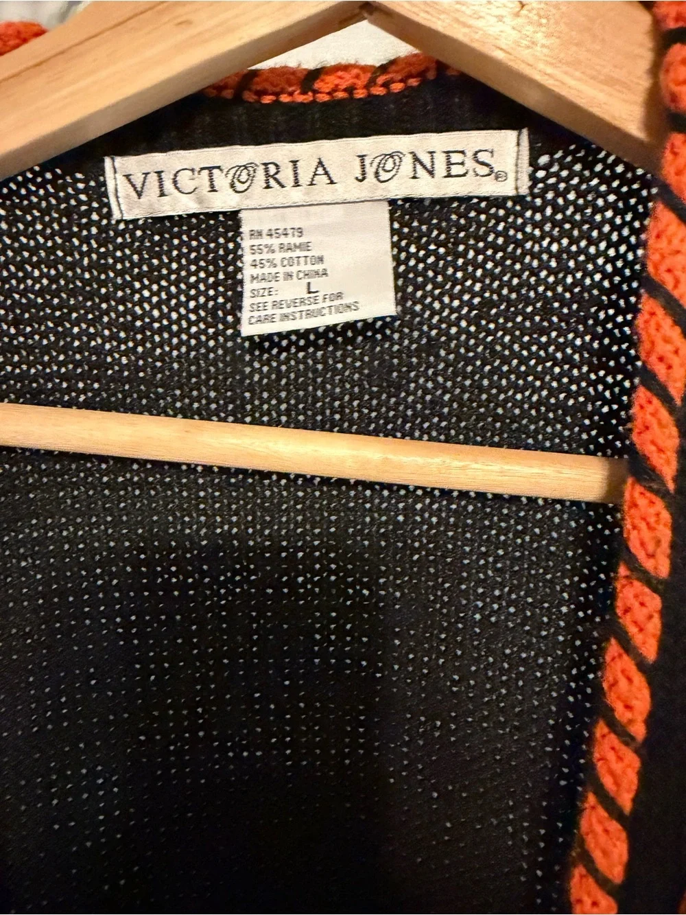 Victoria Jones Woman Black Halloween Trick-or-Treat Vest with Orange Trim - Picture 3 of 7